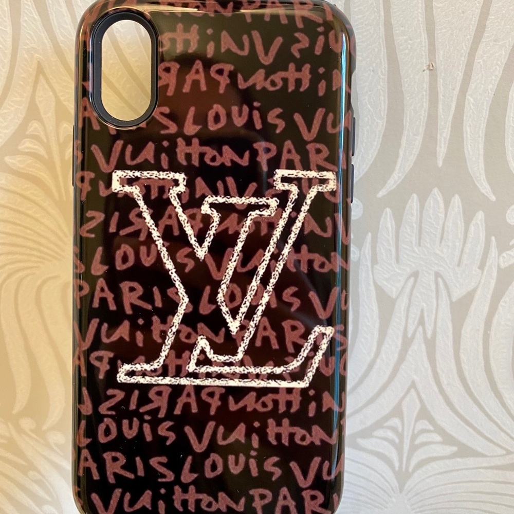 iPhone X Gloss Case w/ Glitter Louis Vuitton Logo